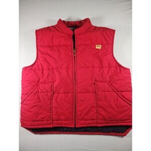 Vintage Kent Guaranteed Feed Swingster Red Puffer Zip Vest Size XL Made In USA